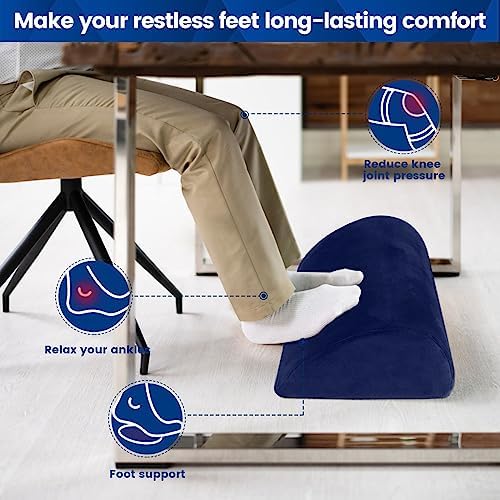 Foot Rest for Under Desk at Work, Foot Stool for Office, Blue, Long