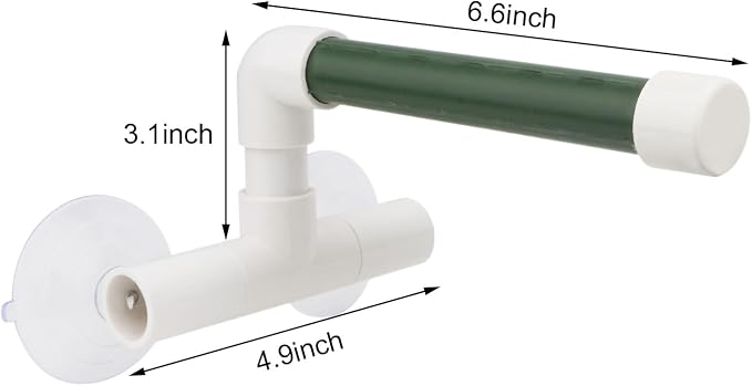 Hypeety Portable Suction Cup Bird Window and Shower Perch Toy Parrot Stand | 2 strong suction cups, parrot bath perch, easy to install, fits windows/shower tile, for budgies/parakeets/lovebirds, green