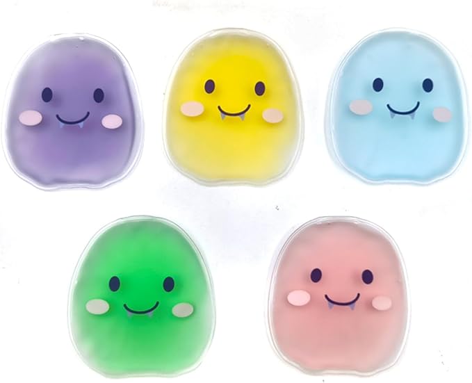 Reusable Click Instant Heat Packs, Pocket Hand Warmers, Snap It Hot/Cold Gel Heating Pad for Adults & Kids, Instant Hot Pad, Hot Compress, Hand Click Gel Warmers for Body (5 Ghosts)