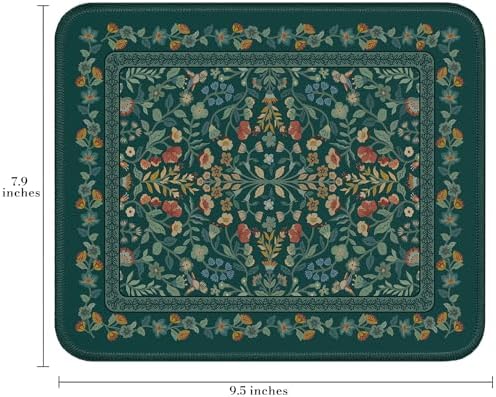iCasso Aesthetic Small Mouse Pad, 9.5x7.9in,Home Office,Deep Green