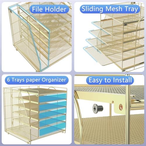 gianotter 6-Tier Paper Organizer With Magazine Holder