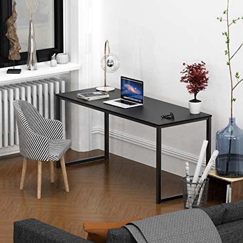 SHW Mission 55-Inch Home Office Computer Desk, Black