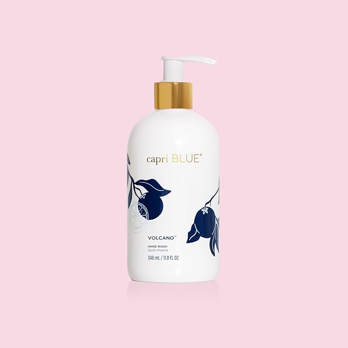 Capri Blue Hand Wash Soap – Flora Edit Collection – Cleansing Liquid Hand Soap Infused with Plant-Based Glycerin – Skin Care – Notes of Juicy Tropical Fruits & Sugared Citrus (Volcano, 11.8 fl oz)
