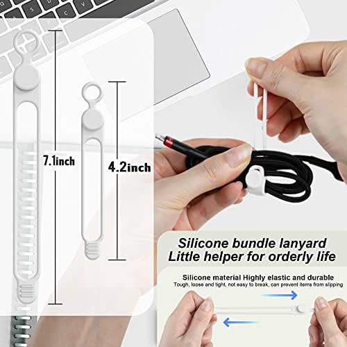 Silicone Cable Ties, Cord Organizer Cable Management,2Sizes-White