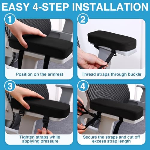 Smiry Memory Foam Office Chair Armrest Pads, Non-Slip Armrest Cushion