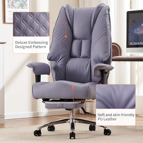 EXCEBET Big and Tall Executive Office Chair 400lbs Wide Seat, PU Purple
