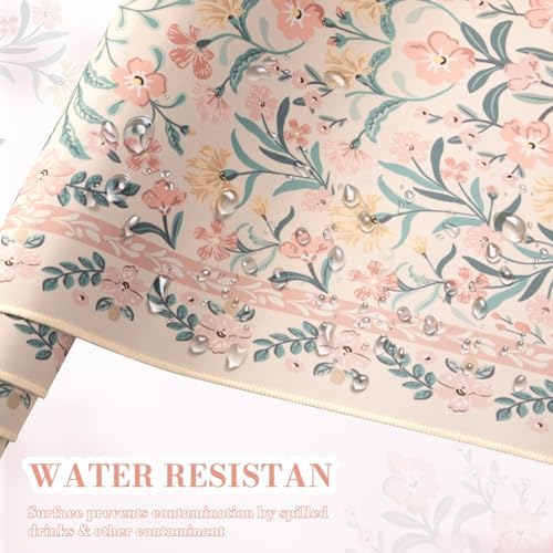 iCasso Desk Mat,Mouse Pad for Office Desk,35.4x15.7in,Pink Floral