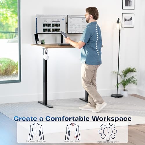 VIVO Reclaimed Wood 48 x 30 in Standing Desk, DESK-KIT-1B5P