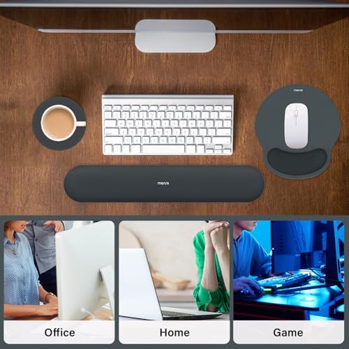 MOSISO Wrist Rest Support for Mouse Pad&Keyboard Set, Slate Gray