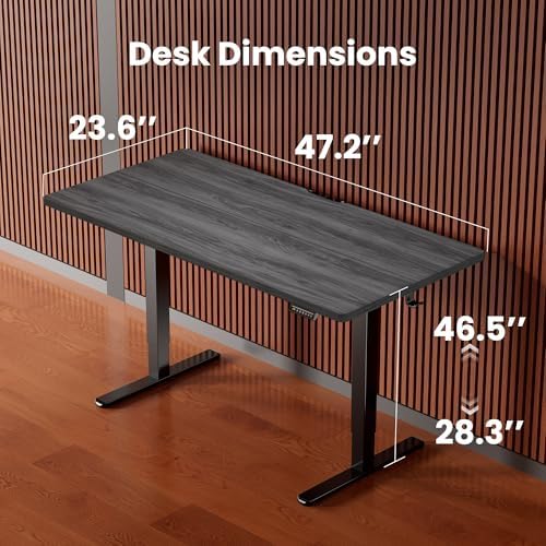 ErGear Height Adjustable Electric Standing Desk, 48 x 24 Inches Sit Stand up Desk, Memory Computer Home Office Desk, Grey