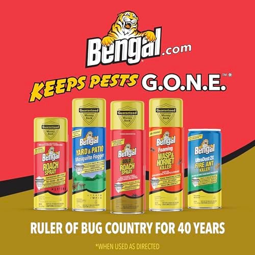 Bengal Gold Roach Spray - Prevents Reinfestation Up to 6 Months - 4 Pack