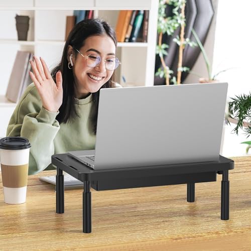 WALI Computer Monitor Stand with Storage, Monitor Riser 3 Height Adjustable