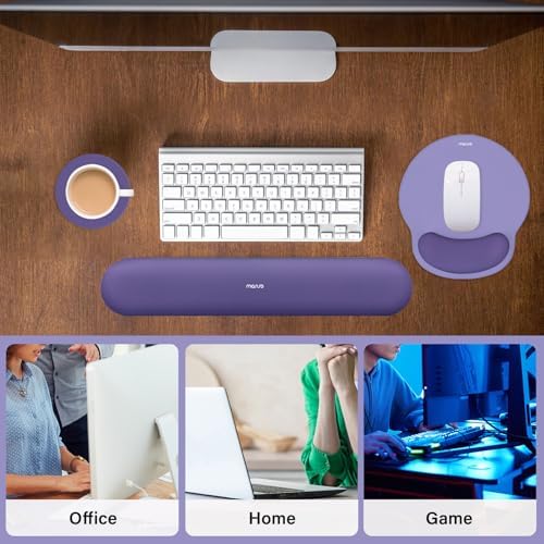 MOSISO Wrist Rest Support for Mouse Pad&Keyboard Set, Imperial Purple