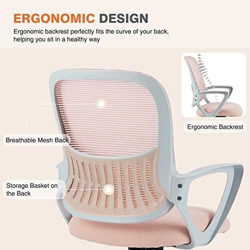 Sweetcrispy Home Office Chair, Mesh Office Chair, Lumbar Support