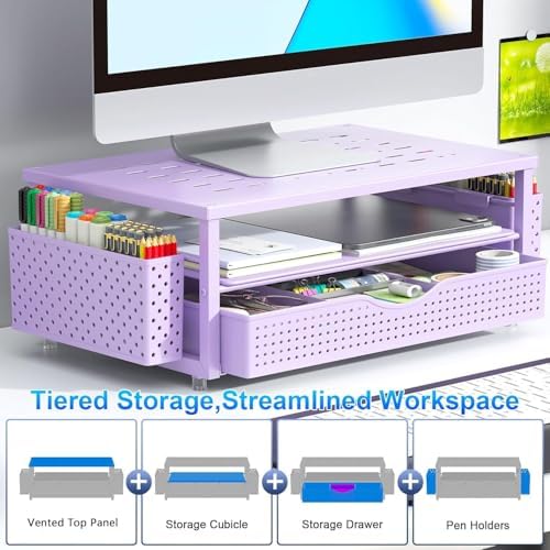 gianotter Monitor Stand with Drawer and 2 Pen Holders