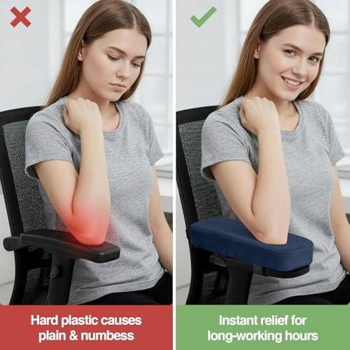 Smiry Memory Foam Office Chair Armrest Pads, Non-Slip Armrest Cushion