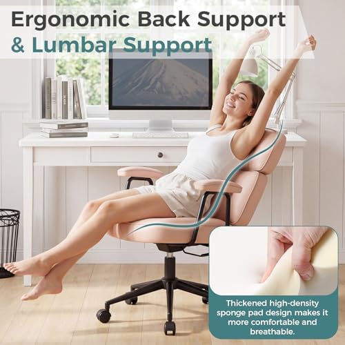 OLIXIS Ergonomic Home Office Desk Chair, PU Leather Computer Chair
