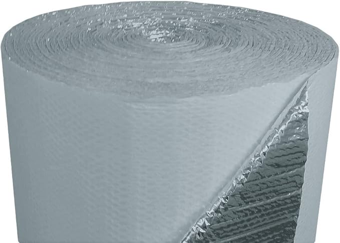 US Energy Products 48" x 25' (100sqft) White Double Bubble Reflective Foil Insulation Thermal Barrier R8 Solid Vapor Barrier Commercial Residential