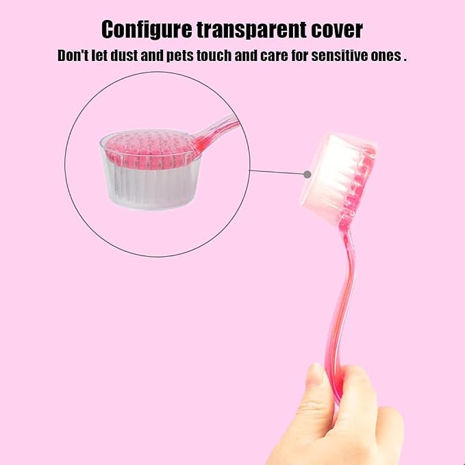 2PC Nail Cleaner Brush Pet Hair Comb Hamster Hair Grooming Cleaning Brushes Pet Animal Bathing Brushes for Guinea Pig Chinchilla Ferret Cleaning Tool (Pink)