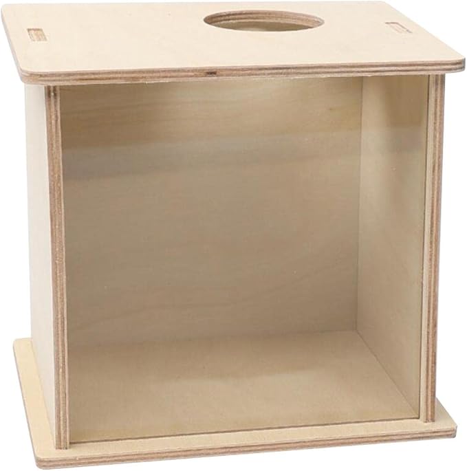 Hamster Sand Bath Box Wooden Digging Container with Acrylic Front Panel 7.87x6.30x7.09inch for Syrian Dwarf Gerbils Small Pets