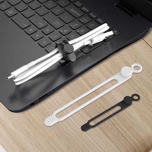16Pcs Silicone Cable Ties, Cord Organizer Cable Management-2Sizes