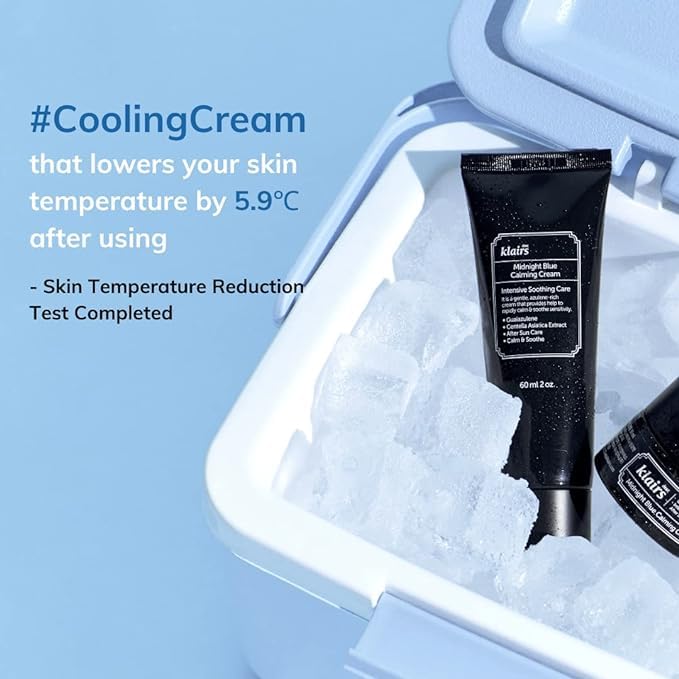 DearKlairs] 0.7 ounce Midnight Blue Calming Cream, Soothing, Redness Relief Moisturizer, Hydrating, Fast Absorbing, Light Texture for Easy Use, Sensitive Skin Friendly (0.7 Ounce (Pack of 1))