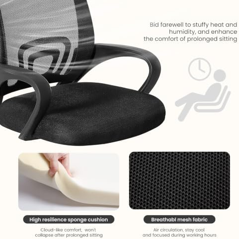 DUMOS Ergonomic Office Chair, Executive Desk Chair with Lumbar Support
