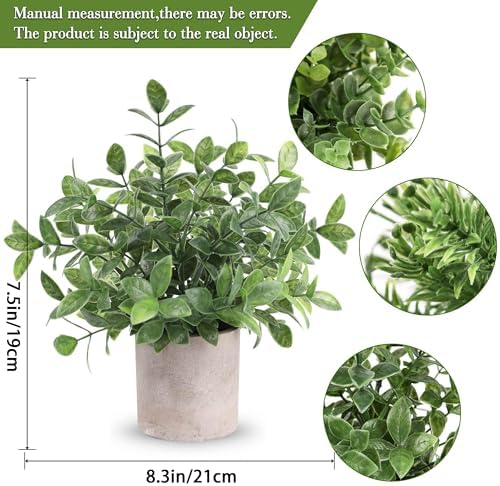 Der Rose 3 Pack Fake Plants Mini Faux Plants for Shelf Classroom Decor
