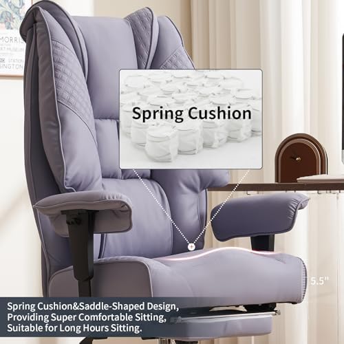 EXCEBET Big and Tall Executive Office Chair 400lbs Wide Seat, PU Purple