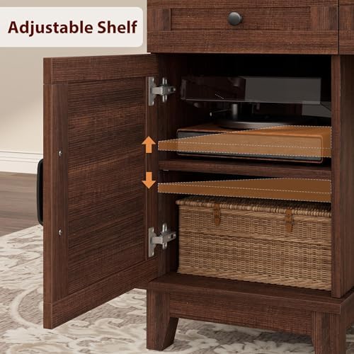 IDEALHOUSE 60" Farmhouse Wooden Home Office Executive Desk with Drawers