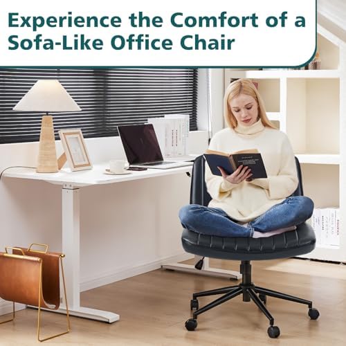 OLIXIS Criss Cross Chair with Wheels, Vanity Chair, Home Office Desk