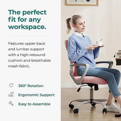 OLIXIS Home Office Chair, Mesh Desk Chair, Ergonomic Lumbar Support