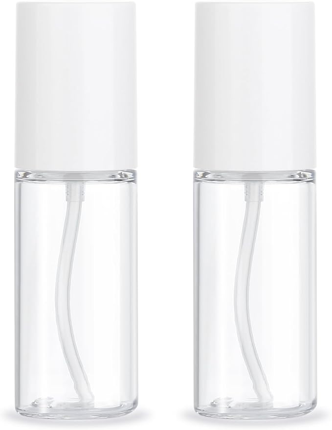 Travel Pump Bottle 2pcs Cosmetic Pump Container Refillable Clear Lotion Bottles for Cream and Pure Essential Oils to Travel and Bathroom