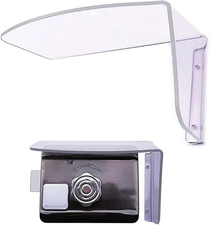 Waterproof Acrylic Rain Cover For Outdoor Electronic Or Mechanical Lock, Transparent Protective Housing For Access Control Systems, 155X110x100mm(Left)