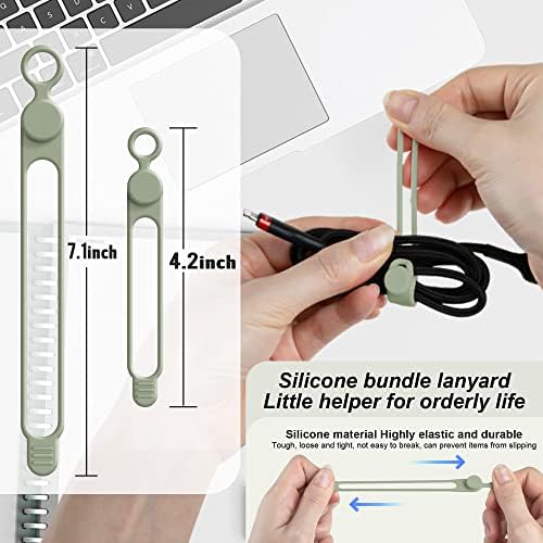 Silicone Cable Ties, Cord Organizer Cable Management,2Sizes-Green