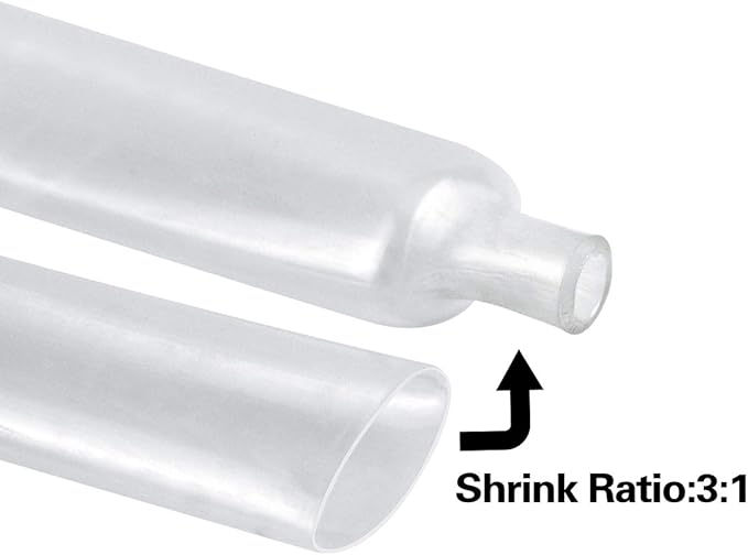 XHF UL Listed 1 inch 3:1 Waterproof Clear Heat Shrink Tubing Marine Grade Wire Cable Adhesive Lined Tube Insulation Seal Against Moisture Corrosion and Air Leakage, 4 Ft