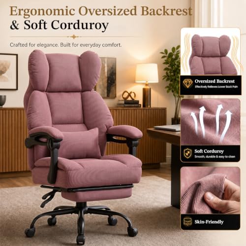 GTPLAYER Big&Tall Ergonomic Gaming Chair, Wide Spring Seat, Linkage Armrest,DPPK