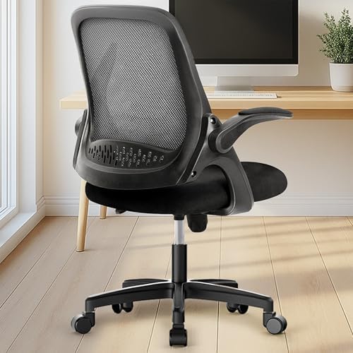 NEO CHAIR Office Desk Chair, Ergonomic Mesh with Flip-Up Armrests, Black