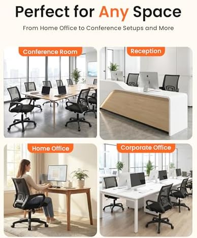 NEO CHAIR Office Computer Ergonomic Mid-Back Mesh Desk Chair, Black 2pack