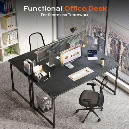 PRAISUN 47 X 24 Inch Computer Desk with Deeper Desktop, Gaming Office Writing Work Desk for Home Office, Study, Bedroom, Work from Home, Metal Frame, Black