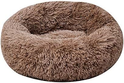 Dog Bed for Small Dogs & Cats, 24 Inch Medium Fluffy Washable Donut Bed | Plush Puppy Bed and Cat Bed for Pets up to 25 lb, High-Loft Polyester Fill with Water-Resistant Non-Skid Base for Indoor Use