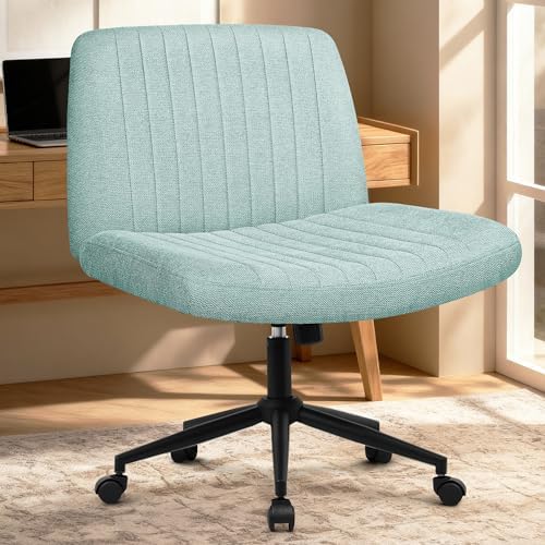 Orange Factory Criss Cross Chair, Wide Wheel Vanity Seat, Mint Dual Base