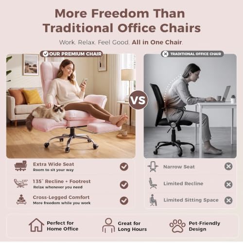 Big and Tall Office Chair, Flip Armrests for Pets & Cross Legged Sitting