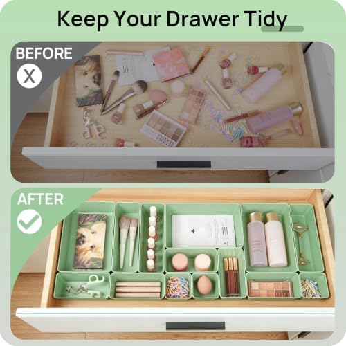 Vtopmart 25 Pack Plastic Drawer Organizers with Non-slip Rubber Pads