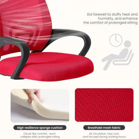 DUMOS Ergonomic Office Chair, Mid-Back Executive Desk Chair 2 Pack