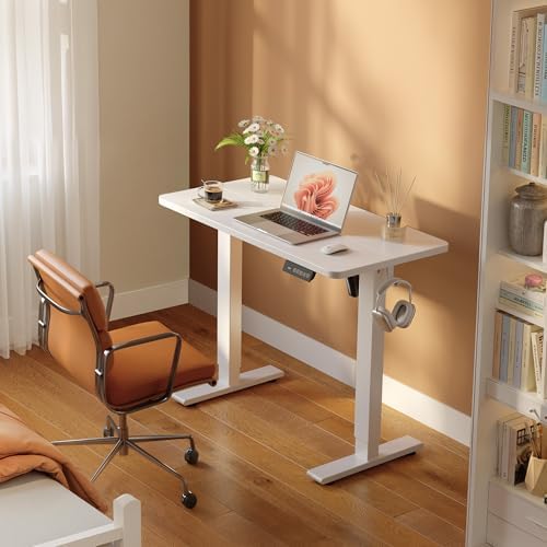 FEZIBO Standing Desk 32 × 19 Inch Electric Height Adjustable, White