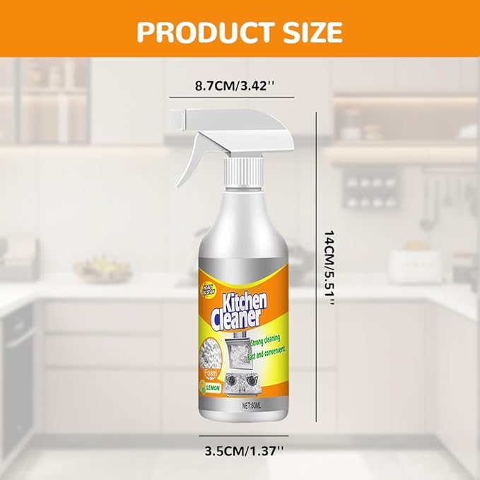 Kitchen Foam Cleaner, 2025 Upgraded All-Purpose Cleaner, Portable Grease Remover for Home Kitchen, Durable Stove Cleaners for Restaurant, Easy Clean Pot and Pan Cleaners for Housewife (2)