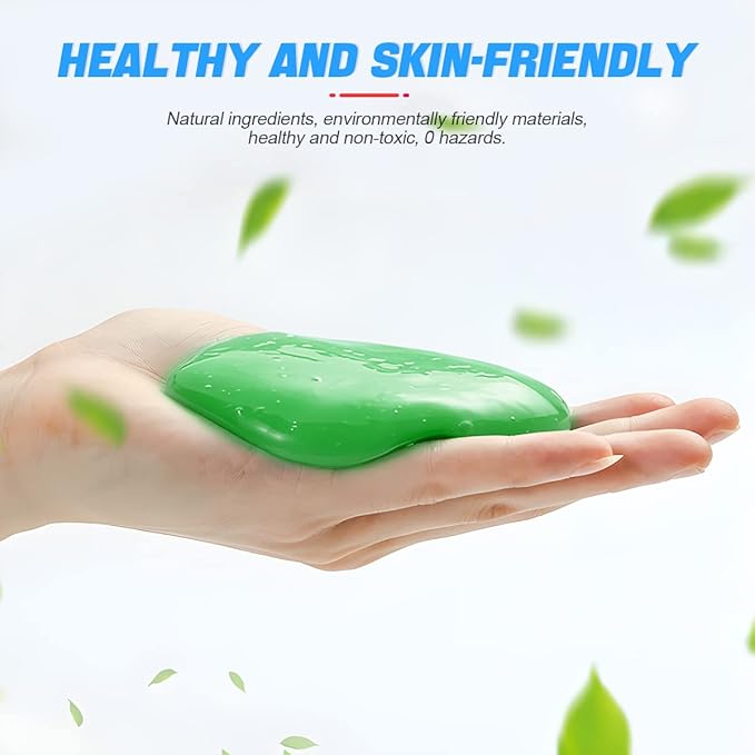 Cleaning Gel for Car, Auto Detailing Slime Mud, Putty Cleaner Dust Removal, Vehicle Interior Soft Glue Cleaning Tools Kit, Car Accessories for Cleaning Air Vents, Keyboard, PC, Laptops (Green)