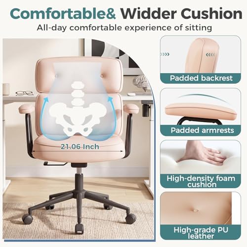 OLIXIS Ergonomic Home Office Desk Chair, PU Leather Computer Chair