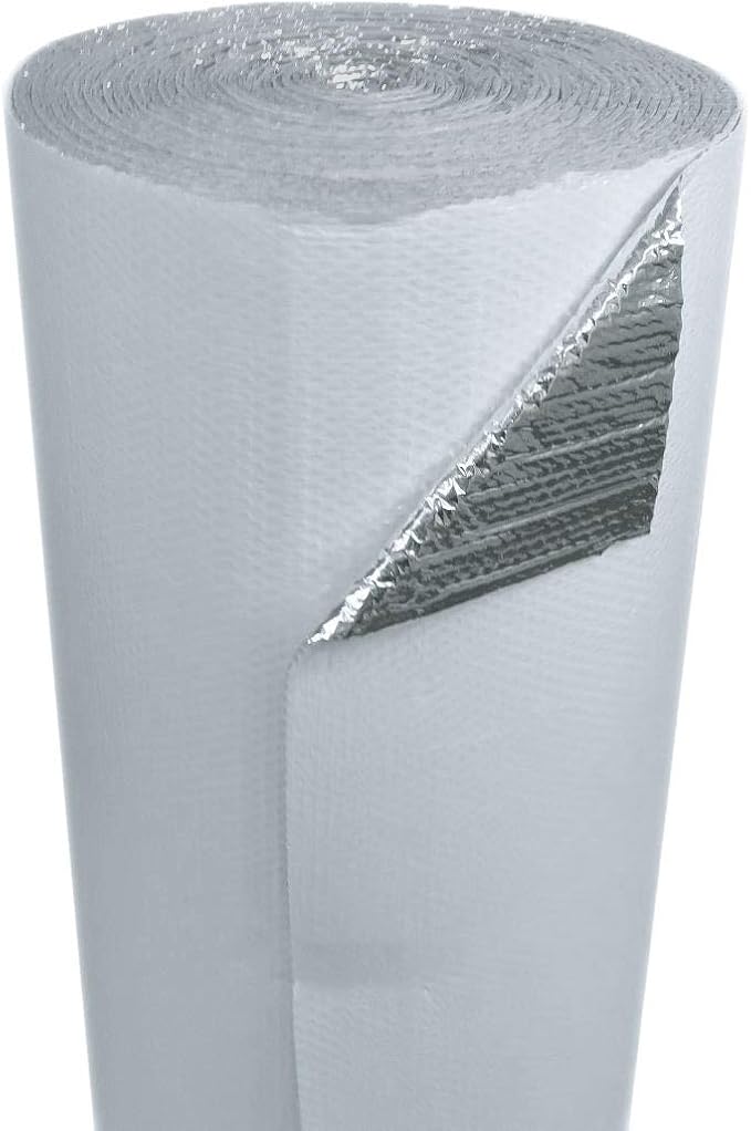 US Energy Products 48" x 100' White Double Bubble Reflective Foil Insulation Thermal Barrier R8